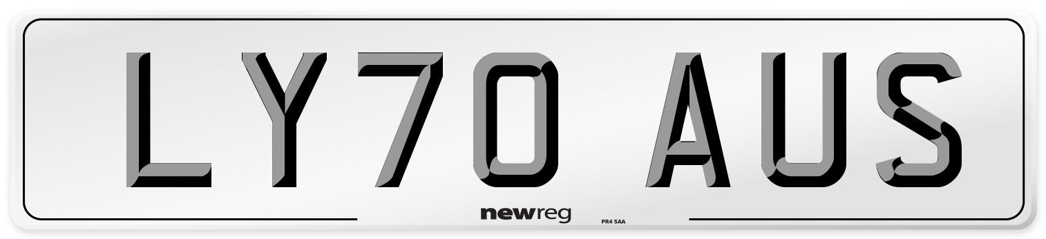 LY70 AUS Number Plate from New Reg